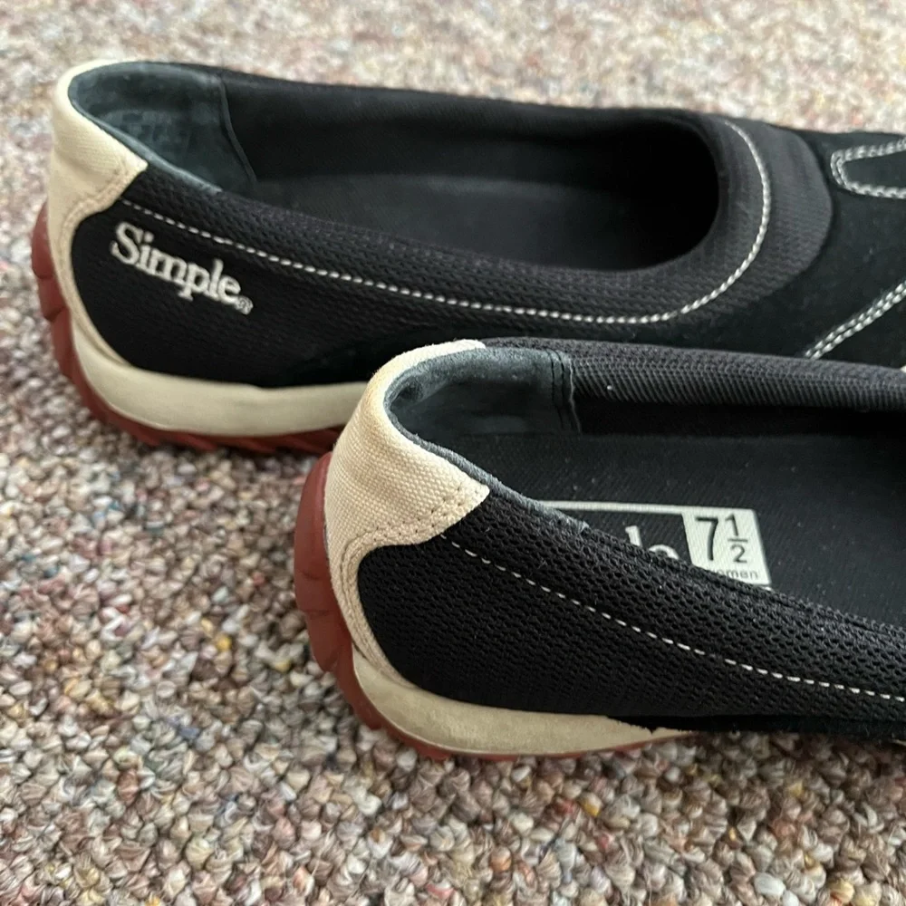 Simple Women's Black Slip-On Shoes - Picture 4 of 6